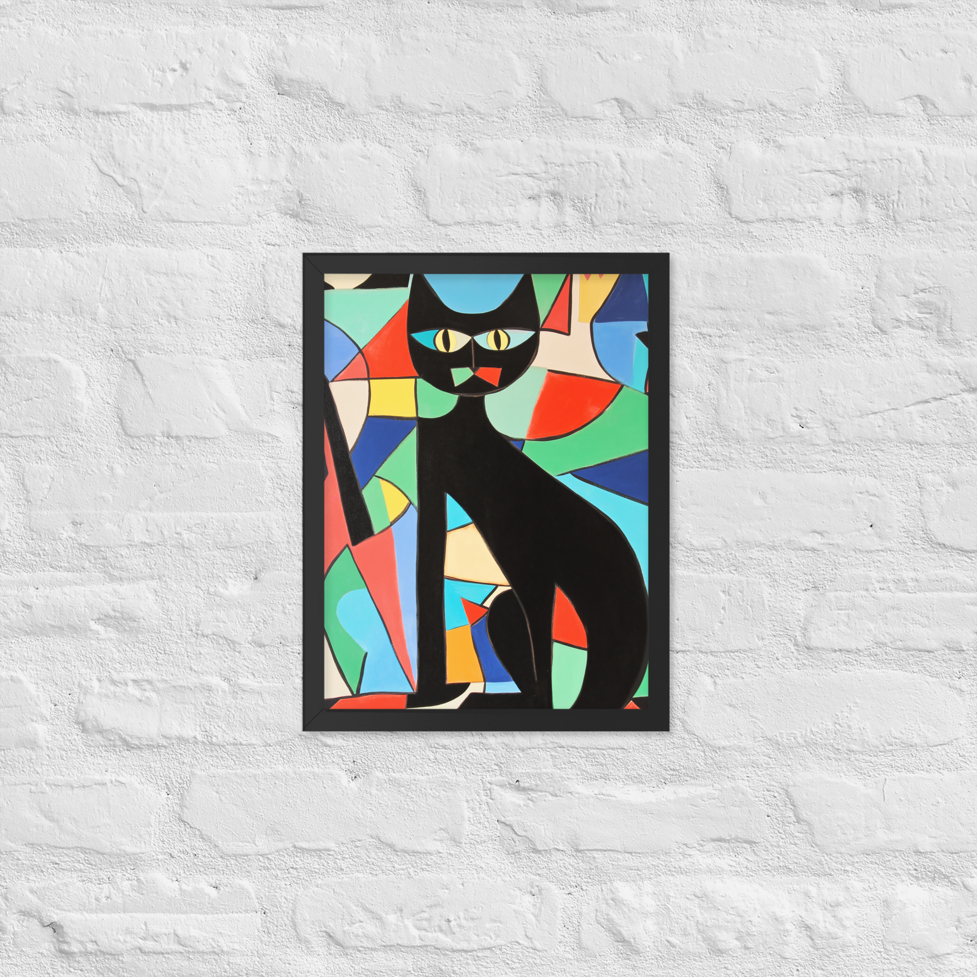 Black Cubist Cat - Framed Giclee' - Image 2