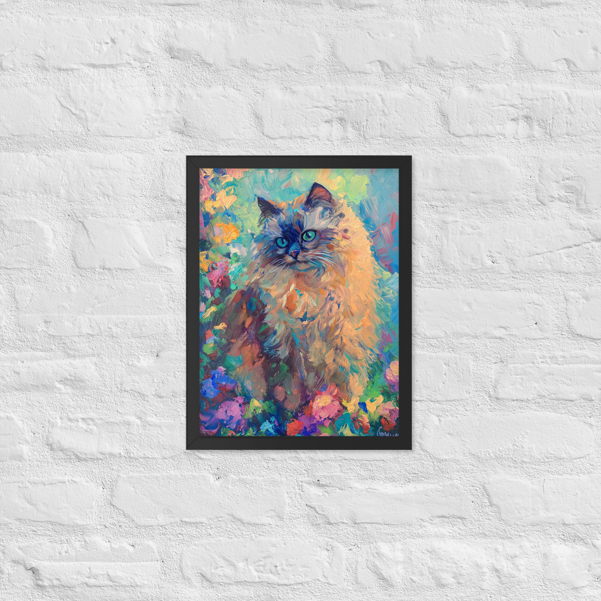 Gray Persian - Framed Giclee'