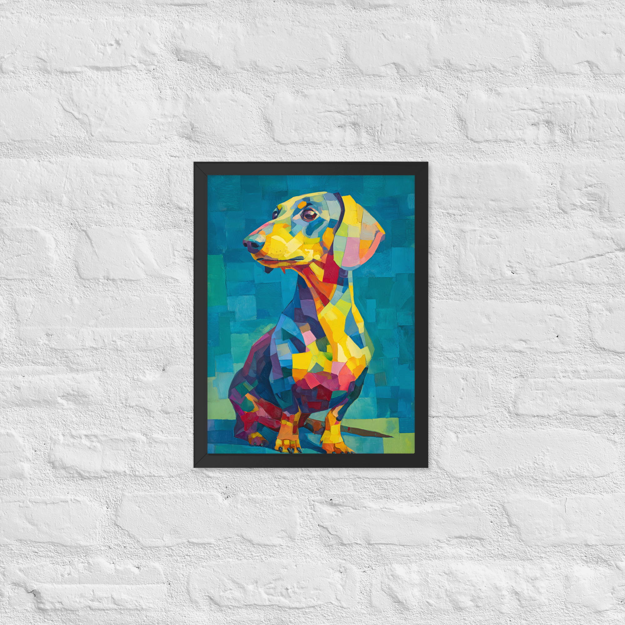 Colorful Dachshund - Framed Giclee'
