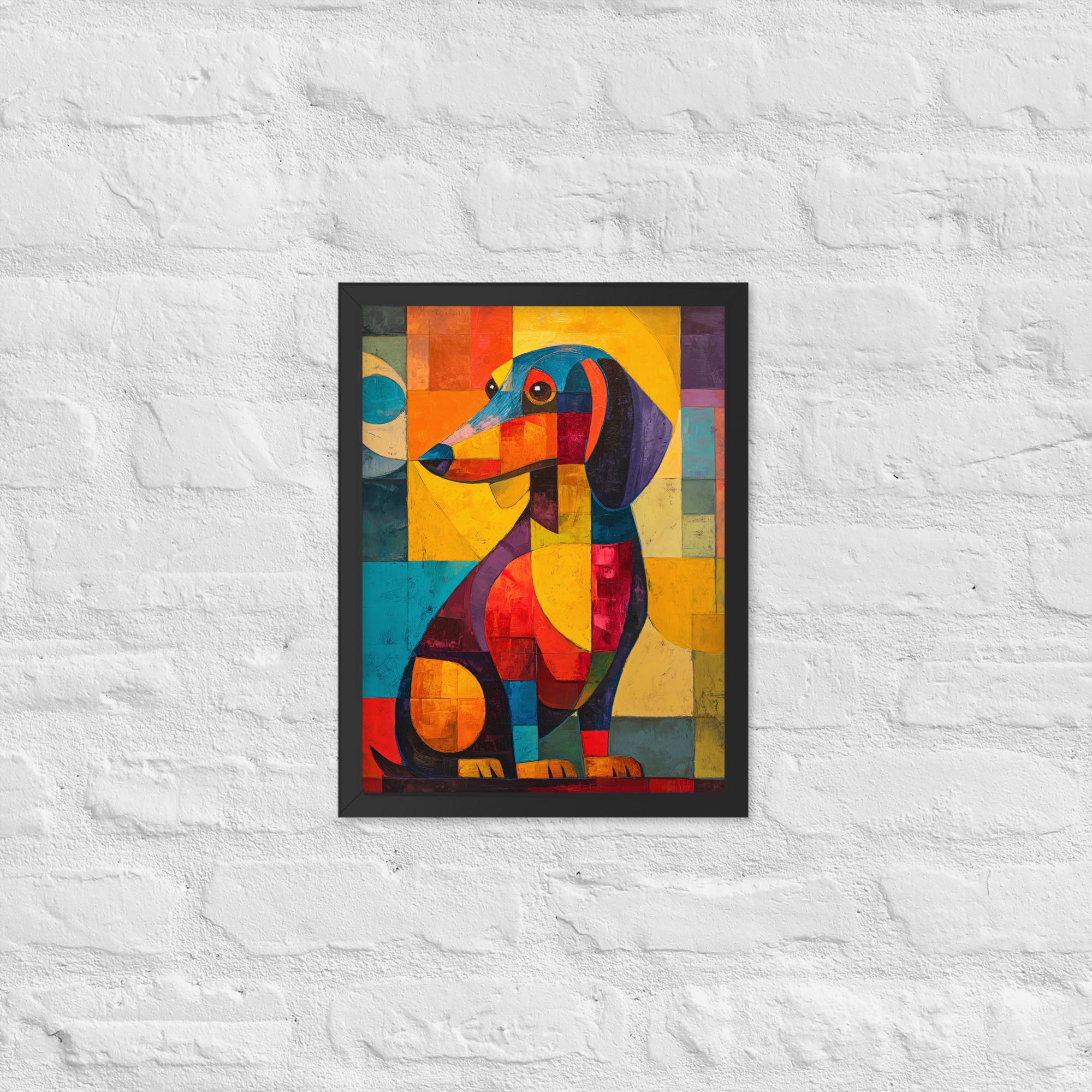 Cubist Dachshund - Framed Giclee'