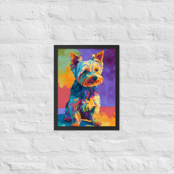 Colorful Yorkshire Terrier - Framed Giclee'