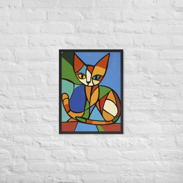 Alternative view of Brown Cubist Cat - Framed Giclee'