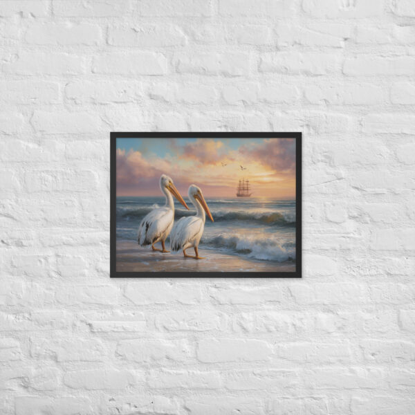 Alternative view of Pelicans - Framed Giclee'