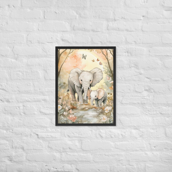 Alternative view of Elephants - Framed Giclee'