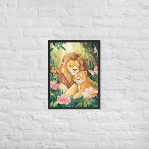 Alternative view of Lion Couple - Framed Giclee'