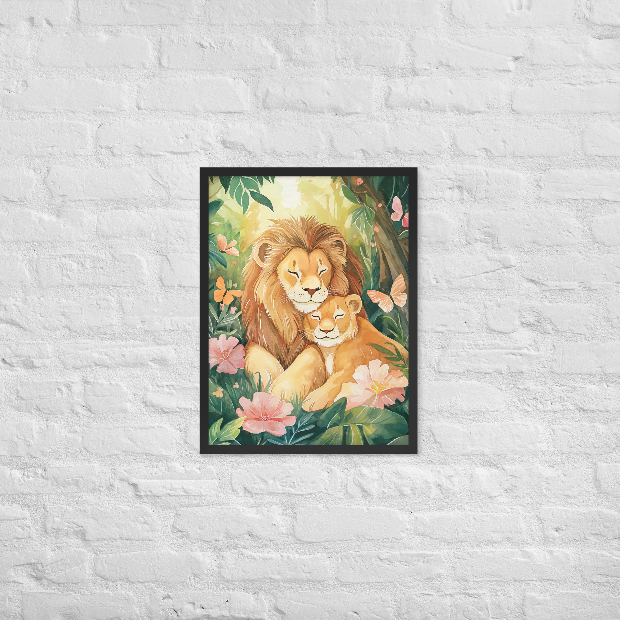 Lion Couple - Framed Giclee' - Image 2