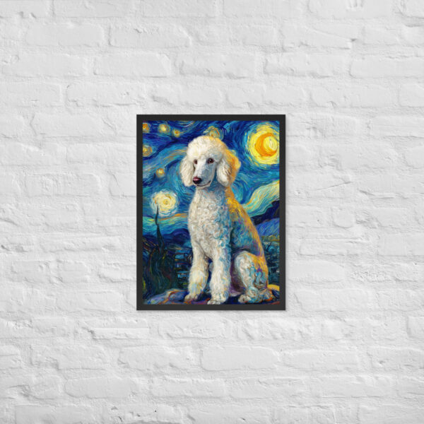 Alternative view of Starry White Poodle - Framed  Giclee'