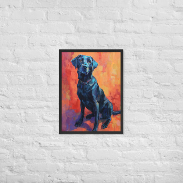 Alternative view of Black Lab on Red - Framed Giclee'