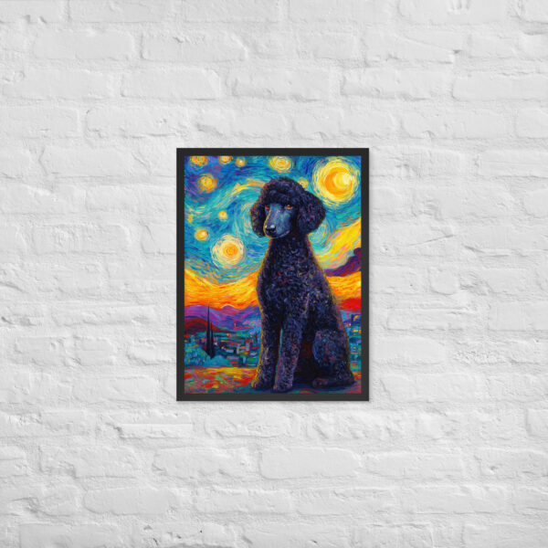 Alternative view of Starry Black Poodle - Framed Giclee'