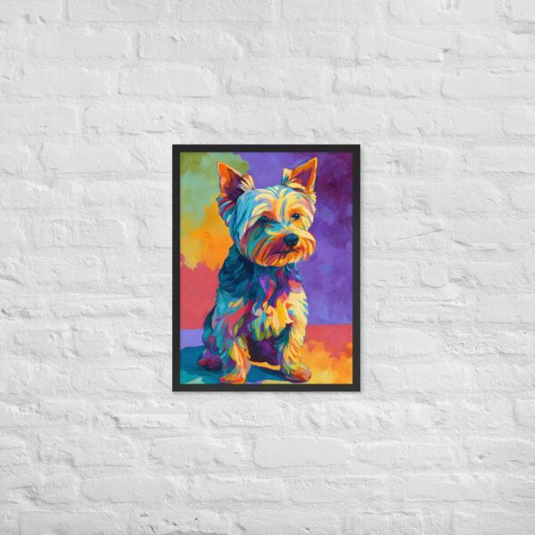 Alternative view of Colorful Yorkshire Terrier - Framed Giclee'