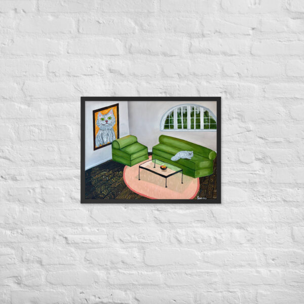 Alternative view of Fluffy on the Couch - Framed Giclee'