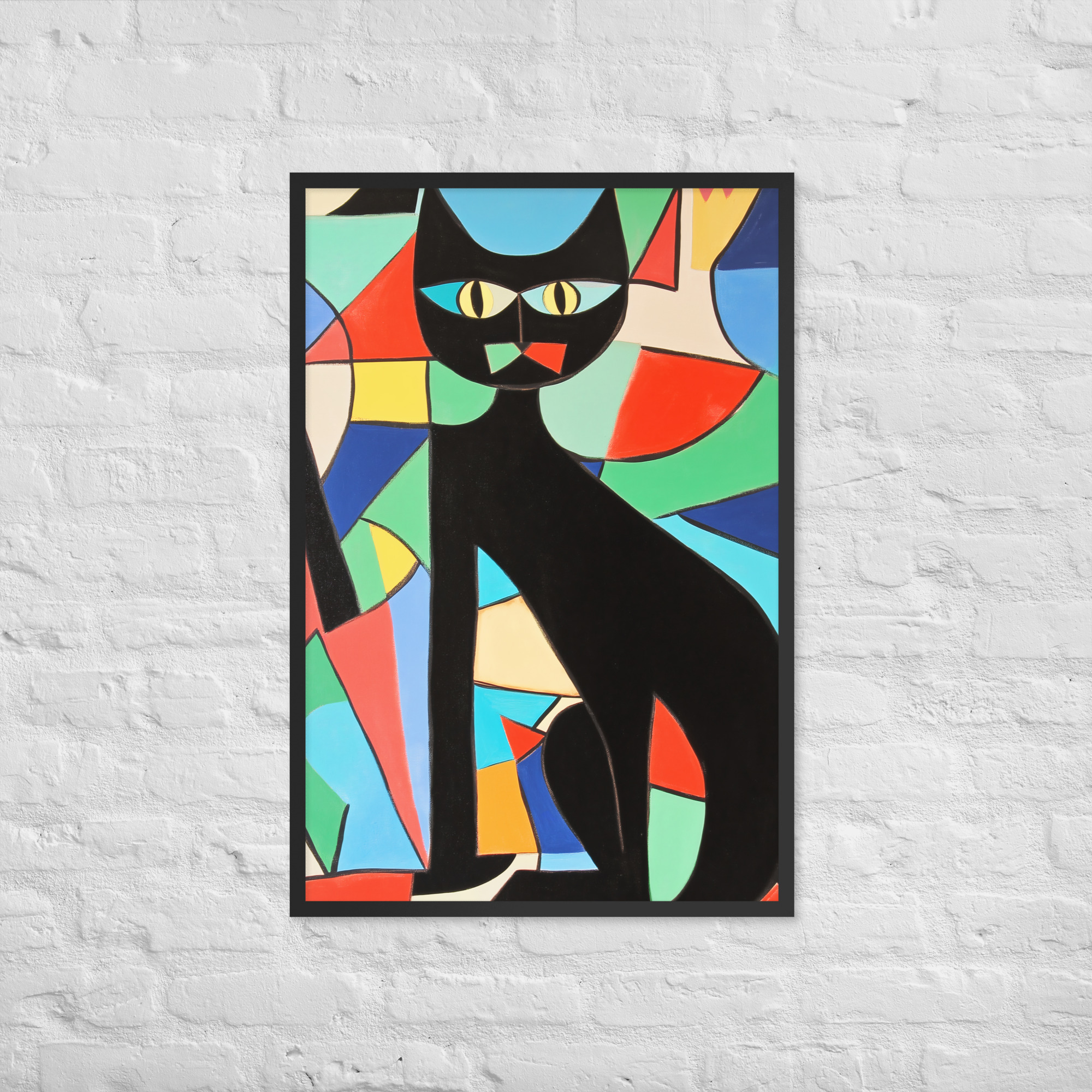 Black Cubist Cat - Framed Giclee' - Image 3