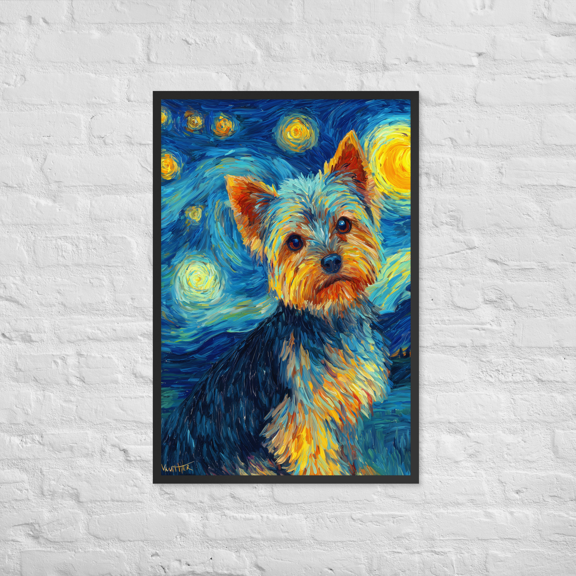 Starry Yorkshire Terrier - Framed Giclee' - Image 3